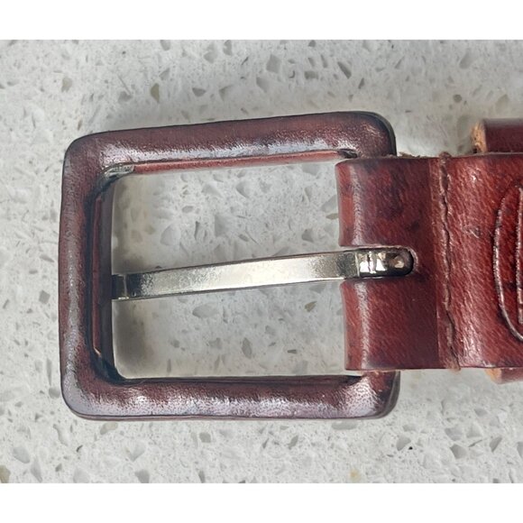 Talbots Womens Braided Leather Belt Brown 0.75" x 37”  Buckle 1.75” - Picture 5 of 10